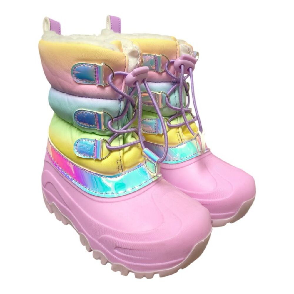 Member's Mark Kids Girls Easy On Bungee Laced Snow Boot - Rainbow